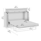 Lit escamotable Queen 75W avec matelas pour chambre d'amis