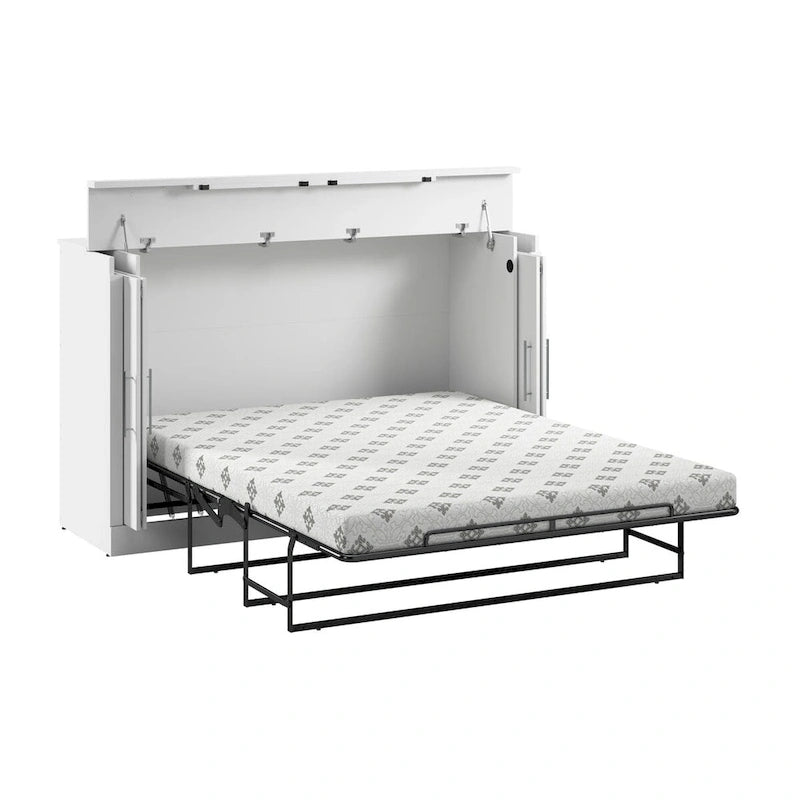 Lit escamotable Queen 75W avec matelas pour chambre d'amis