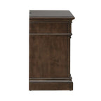 Table de chevet de chambre en bois cerisier satiné avec station de recharge
