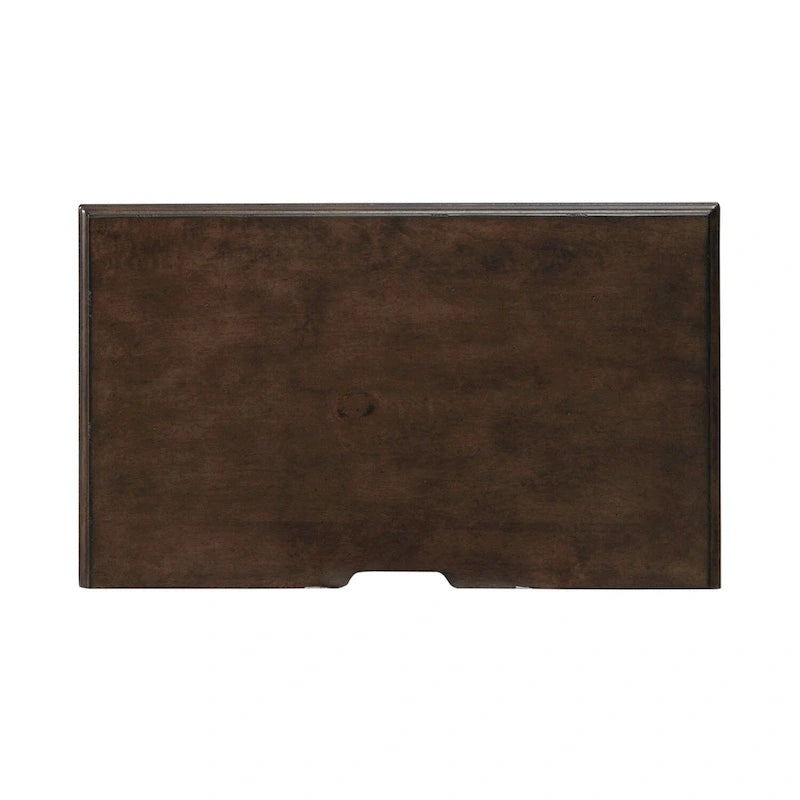 Table de chevet de chambre en bois cerisier satiné avec station de recharge