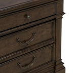 Table de chevet de chambre en bois cerisier satiné avec station de recharge