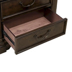 Table de chevet de chambre en bois cerisier satiné avec station de recharge
