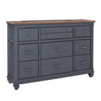 Commode Americana, Aucun assemblage requis, Finition velours côtelé bleu