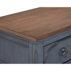 Commode Americana, Aucun assemblage requis, Finition velours côtelé bleu