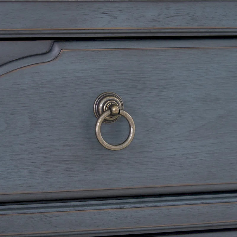 Commode Americana, Aucun assemblage requis, Finition velours côtelé bleu