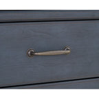 Commode Americana, Aucun assemblage requis, Finition velours côtelé bleu