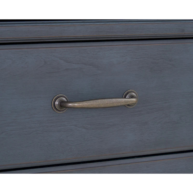Commode Americana, Aucun assemblage requis, Finition velours côtelé bleu
