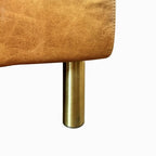 Canapé minimaliste en cuir de luxe naturel – 78,8W x 35,5P x 33,5H