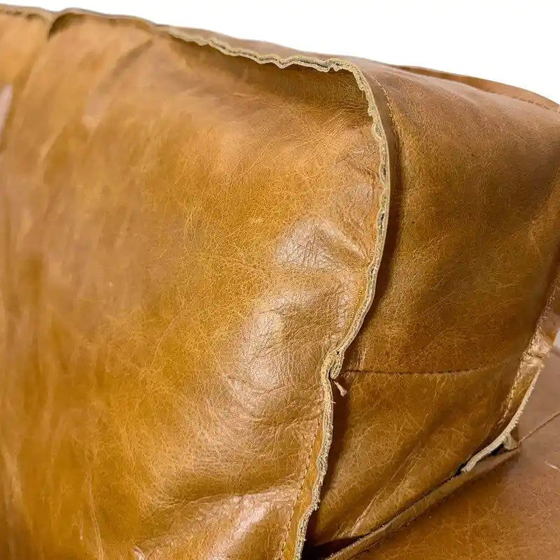 Canapé minimaliste en cuir de luxe naturel – 78,8W x 35,5P x 33,5H