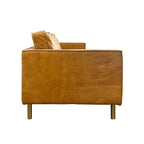 Canapé minimaliste en cuir de luxe naturel – 78,8W x 35,5P x 33,5H