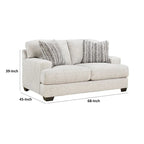 Causeuse de 68 po avec 2 coussins décoratifs, surdimensionnée, polyester gris