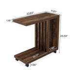 Table d'appoint en forme de C pour salon, table d'appoint en bois pour canapé