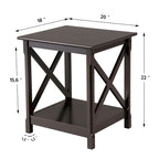 Table d'appoint de chevet en bois de café X Design avec étagère de rangement