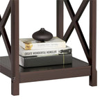 Table d'appoint de chevet en bois de café X Design avec étagère de rangement