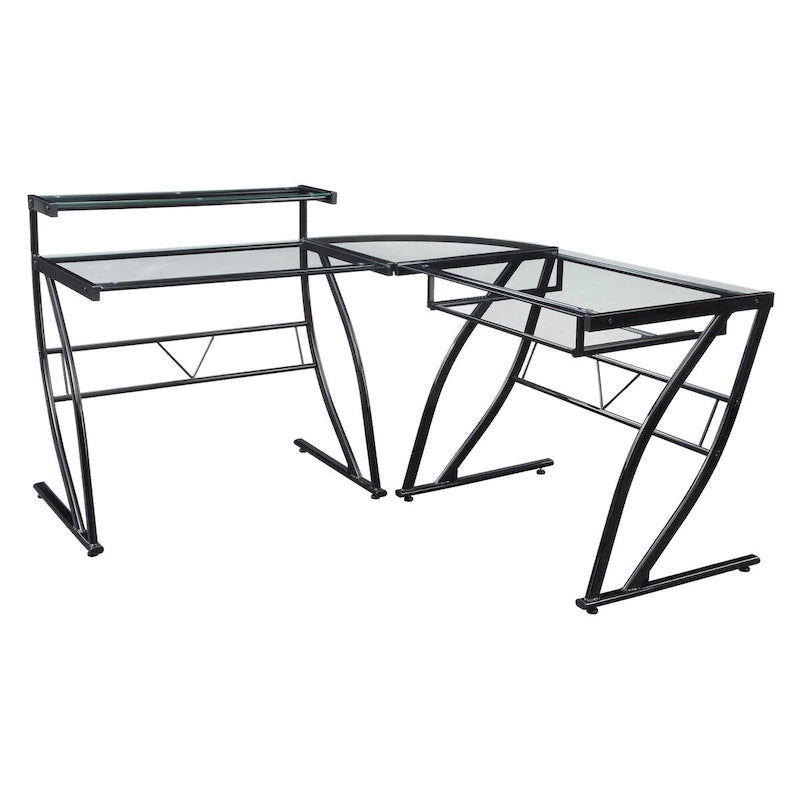 Bureau d'angle pour télétravail, jeu et montage