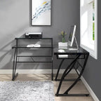 Bureau d'angle pour télétravail, jeu et montage