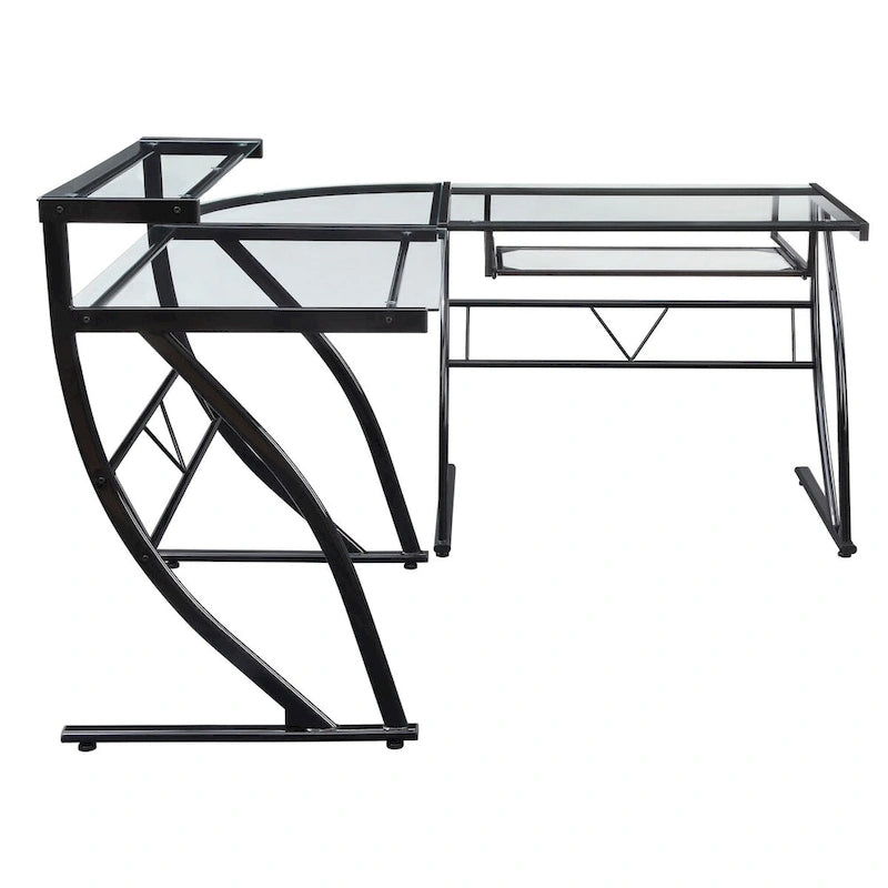 Bureau d'angle pour télétravail, jeu et montage