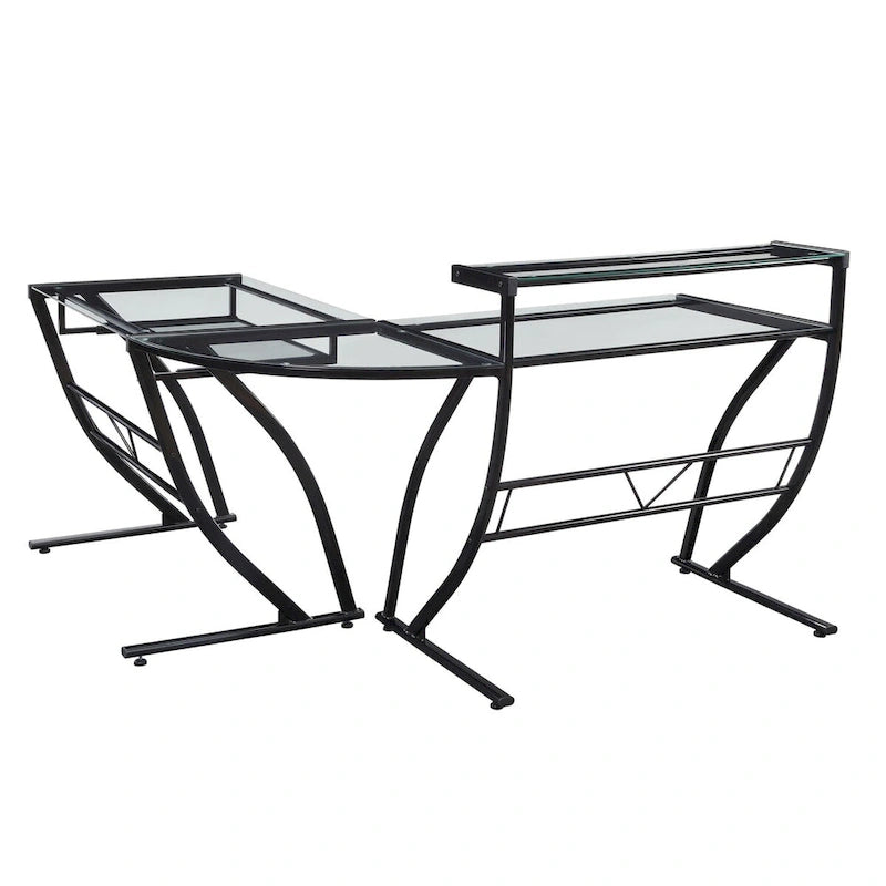 Bureau d'angle pour télétravail, jeu et montage