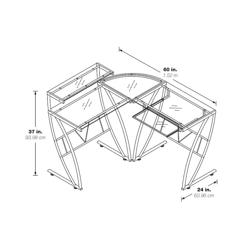 Bureau d'angle pour télétravail, jeu et montage