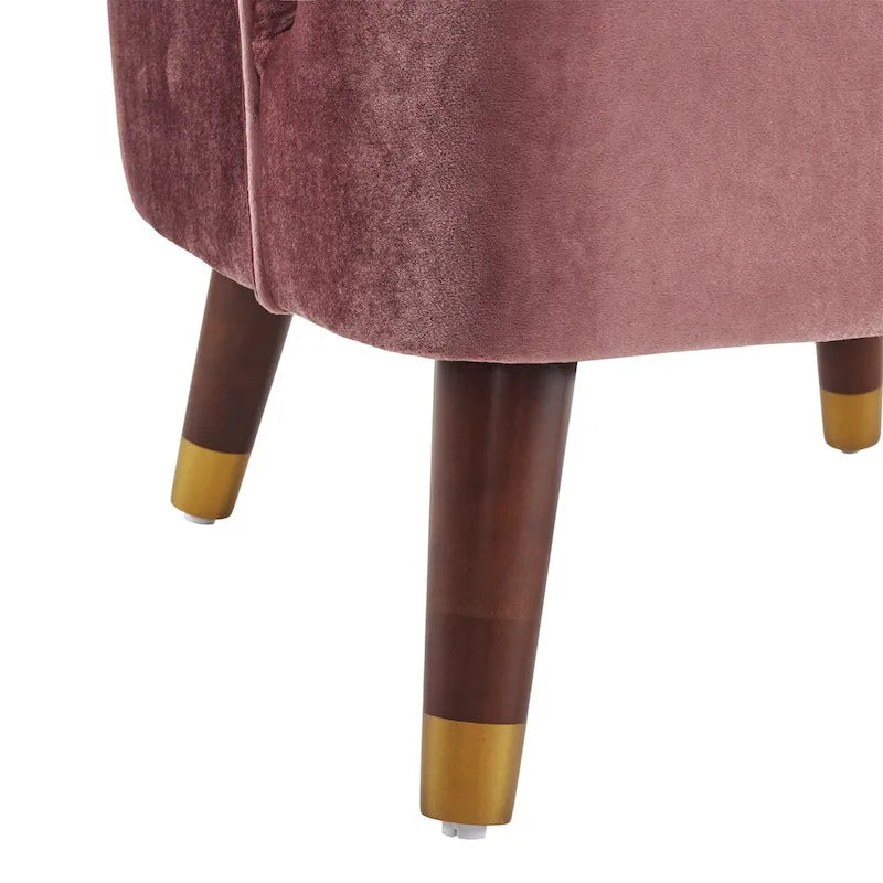 Fauteuil d'appoint rembourré avec pieds en bois