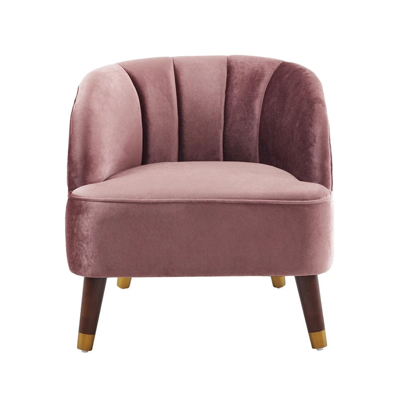 Fauteuil d'appoint rembourré avec pieds en bois