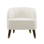 Fauteuil d'appoint rembourré avec pieds en bois