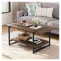Table basse en bois à 2 niveaux de style campagnard, 41 po, avec étagère