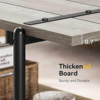 Table basse en bois à 2 niveaux de style campagnard, 41 po, avec étagère