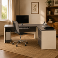 Bureau d'angle Connexion avec caisson surdimensionné